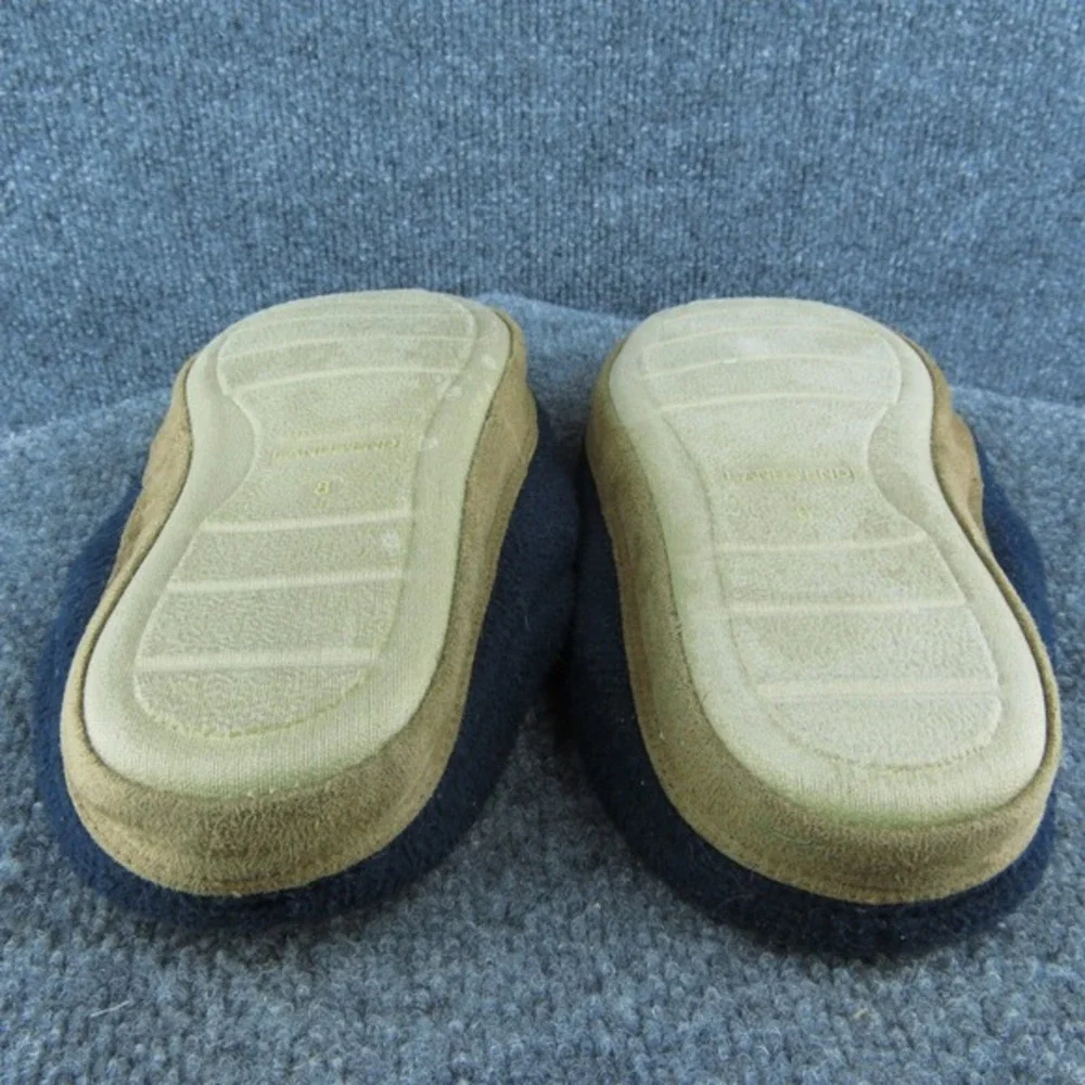 Lands' End Scuffs Men Slip-On Slipper‎ Blue Fabric Slip On Size 8 Medium